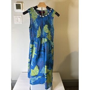 Mix Nouveau Women's Dress Tropical Print with Shell Detail Size M